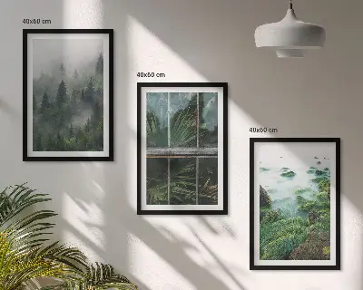 Sada obrazů do obývacího pokoje lesní mlha a břeh řeky