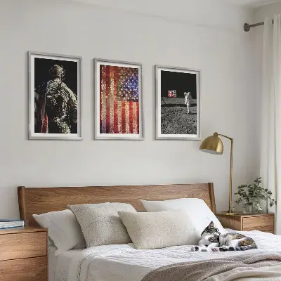 Vícedílný obraz na stěnu americké symboly s vlajkou USA