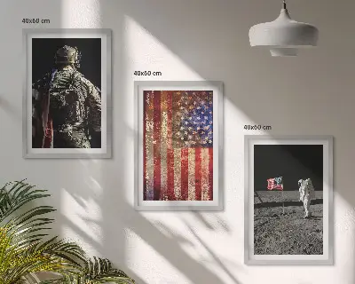 Vícedílný obraz na stěnu americké symboly s vlajkou USA