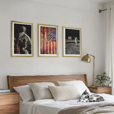 Vícedílný obraz na stěnu americké symboly s vlajkou USA