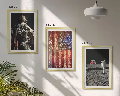 Vícedílný obraz na stěnu americké symboly s vlajkou USA