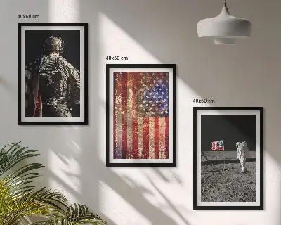 Vícedílný obraz na stěnu americké symboly s vlajkou USA