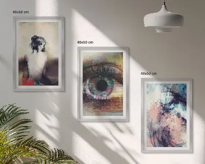 Sada obrazů do obývacího pokoje portrét ženy s abstraktními emocemi