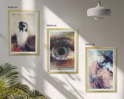 Sada obrazů do obývacího pokoje portrét ženy s abstraktními emocemi