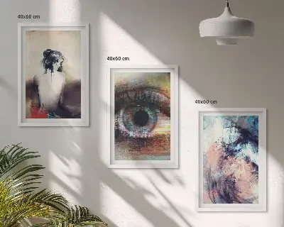 Sada obrazů do obývacího pokoje portrét ženy s abstraktními emocemi