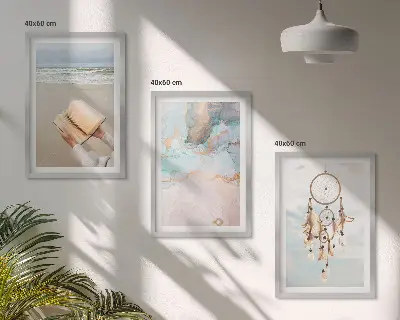 Kompozice obrazů na zeď abstraktní moře v boho stylu