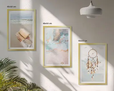 Kompozice obrazů na zeď abstraktní moře v boho stylu
