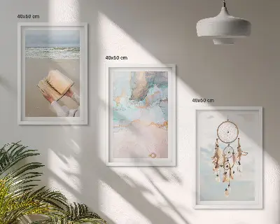 Kompozice obrazů na zeď abstraktní moře v boho stylu