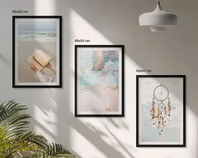 Kompozice obrazů na zeď abstraktní moře v boho stylu