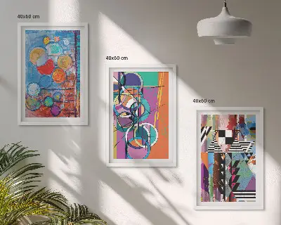Barevné abstraktní kruhy geometrie sada 3 obrazů