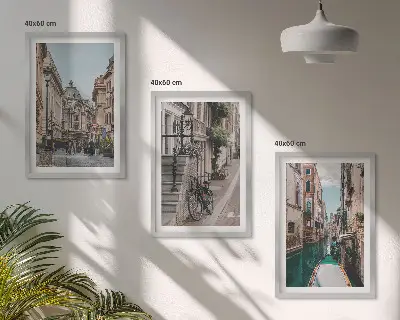 Benátské vodní ulice sada 3 obrazů