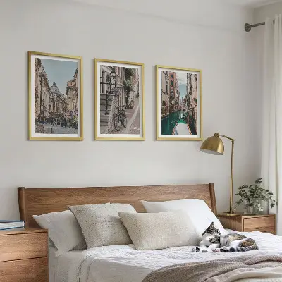Benátské vodní ulice sada 3 obrazů