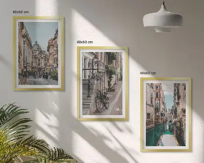 Benátské vodní ulice sada 3 obrazů