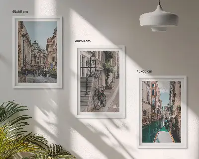 Benátské vodní ulice sada 3 obrazů
