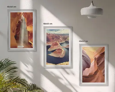 Sada obrazů do obývacího pokoje vodopád v kaňonové soutěsce