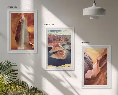 Sada obrazů do obývacího pokoje vodopád v kaňonové soutěsce