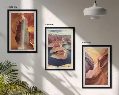 Sada obrazů do obývacího pokoje vodopád v kaňonové soutěsce