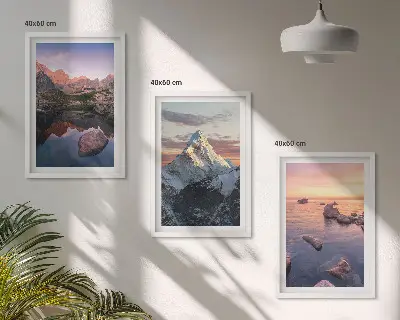 Sada obrazů do obývacího pokoje horské krajiny v pozadí
