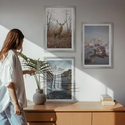 Sada 3 obrazů divoké horské krajiny