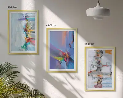 Sada obrazů do obývacího pokoje abstraktní malířské kompozice