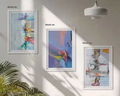Sada obrazů do obývacího pokoje abstraktní malířské kompozice