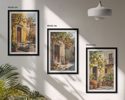 Kompozice obrazů na stěnu Citrusové plody, rostliny na zahradě