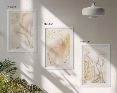 Jemné abstraktní vzory sada 3 obrazů