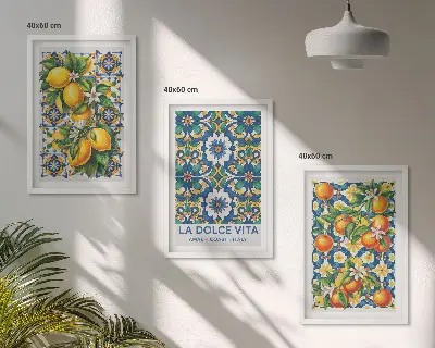 Sada obrazů Citrusové barevné abstrakty do obývacího pokoje