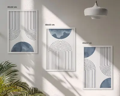 Abstraktní modré vzory sada 3 obrazů