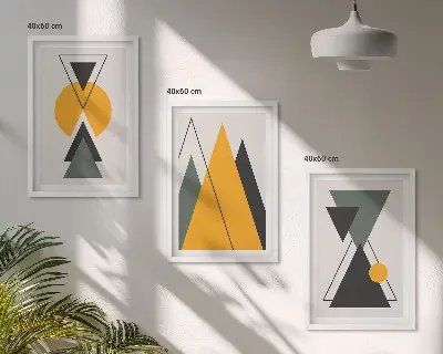 Kompozice obrazů na stěnu abstraktní geometrické tvary