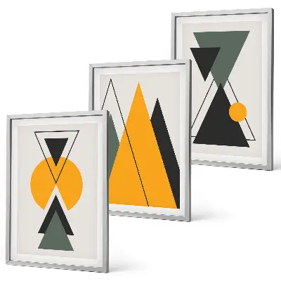 Kompozice obrazů na stěnu abstraktní geometrické tvary