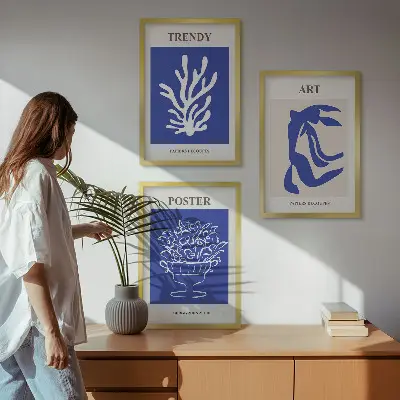 Kompozice obrazů na stěnu abstraktní plakáty ve stylu Matisse