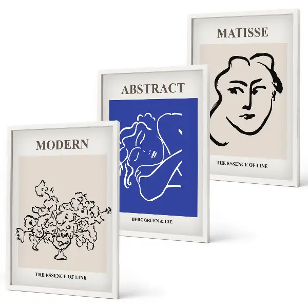 Sada obrazů do obývacího pokoje moderní plakáty v duchu Matisse
