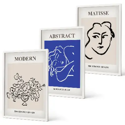 Sada obrazů do obývacího pokoje moderní plakáty v duchu Matisse