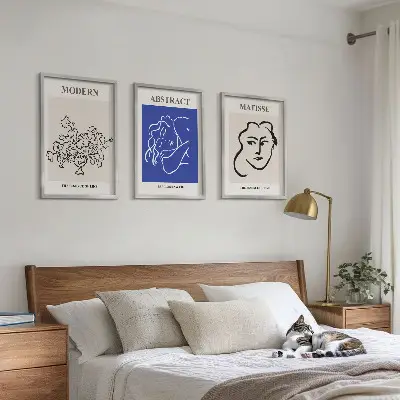 Sada obrazů do obývacího pokoje moderní plakáty v duchu Matisse