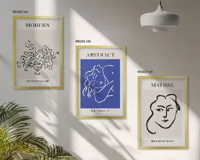 Sada obrazů do obývacího pokoje moderní plakáty v duchu Matisse