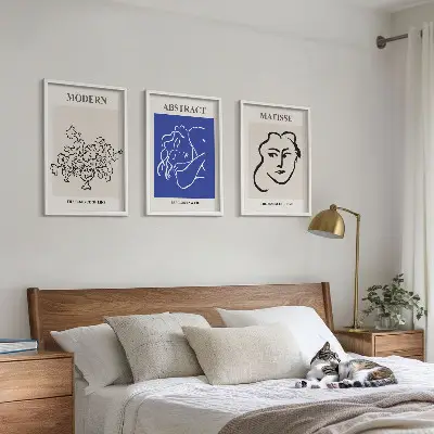Sada obrazů do obývacího pokoje moderní plakáty v duchu Matisse