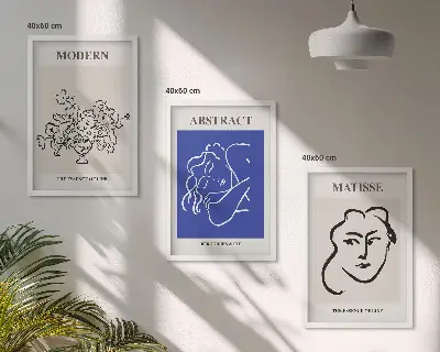 Sada obrazů do obývacího pokoje moderní plakáty v duchu Matisse