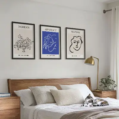 Sada obrazů do obývacího pokoje moderní plakáty v duchu Matisse