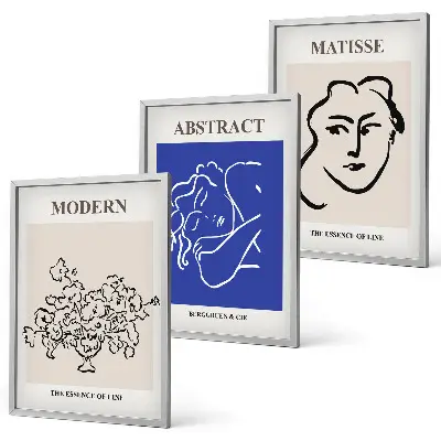 Sada obrazů do obývacího pokoje moderní plakáty v duchu Matisse