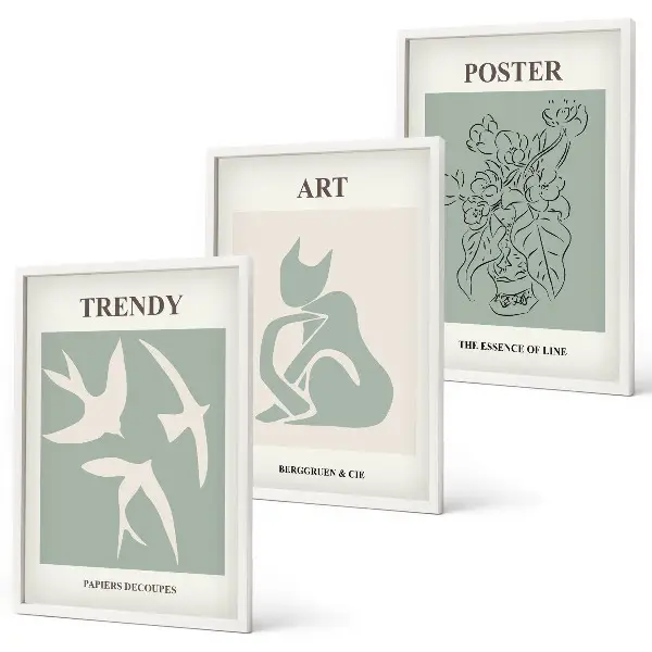 Sada 3 obrazů stylové ilustrace ve stylu Matisse