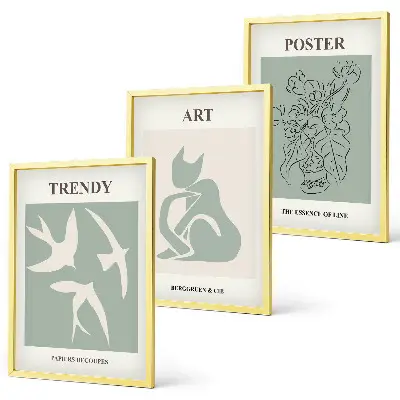 Sada 3 obrazů stylové ilustrace ve stylu Matisse