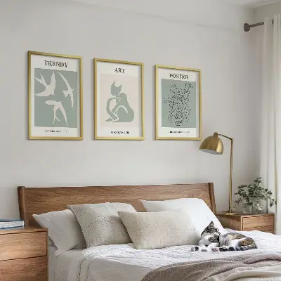 Sada 3 obrazů stylové ilustrace ve stylu Matisse
