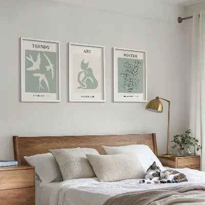 Sada 3 obrazů stylové ilustrace ve stylu Matisse