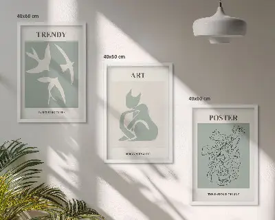 Sada 3 obrazů stylové ilustrace ve stylu Matisse