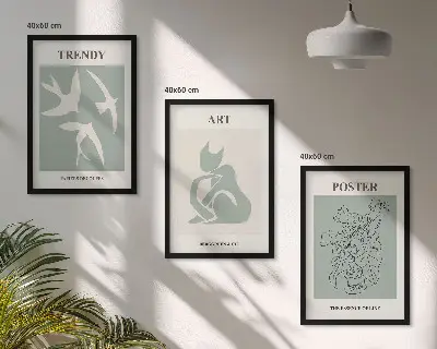 Sada 3 obrazů stylové ilustrace ve stylu Matisse