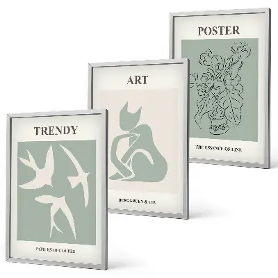 Sada 3 obrazů stylové ilustrace ve stylu Matisse