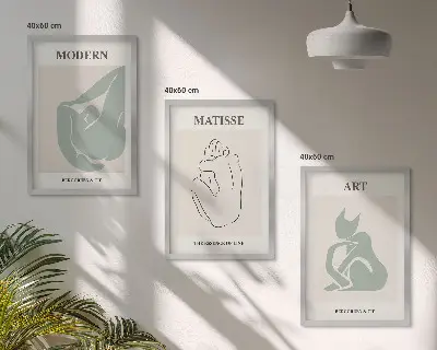 Sada obrazů do obývacího pokoje abstraktní pastelové postavy