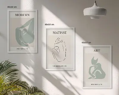 Sada obrazů do obývacího pokoje abstraktní pastelové postavy