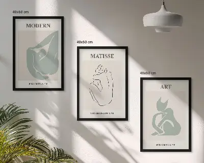 Sada obrazů do obývacího pokoje abstraktní pastelové postavy